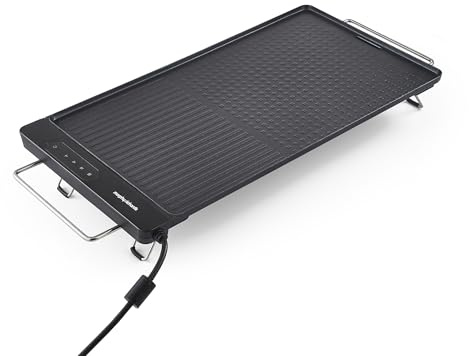 Morphy Richards RapidGrill Tabletop Electric Grill, 4 Heat Settings, Quick Heat-Up, Non-Stick Coating, Detachable Control Panel & Dishwasher Safe, 485000