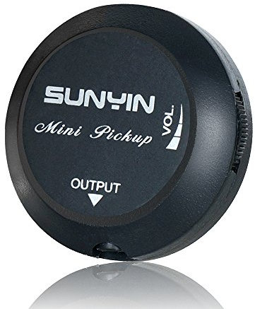 Sunyin trasduttore della chitarra acustica, piezo contatto microfono facilmente Amp Up per acustica classica violino ukulele mandolino banjo cello-black