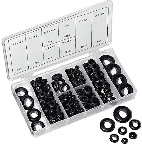 Hi-Q Tools Gummipuffersortiment 8 Größen-180-teilig für Motorrad & Auto grau