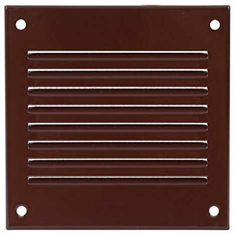 100x100mm Lüftungsgitter - Braun Abluftgitter mit Insektenschutz Abluft Zuluft Metall Gitter