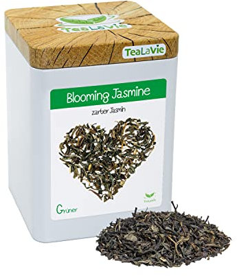 TeaLaVie - zarter Jasmintee mit Blüten 4-fach aromatisiert (100g) Blooming Jasmine - Grüntee lose Blätter aromatisiert China