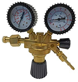 ELCAN Druckregler für Argon-CO2-Flaschen für WIG- und MIG/MAG-Schweißgeräte Manometer oder Druckregler mit Druckregelung 0-315 bar und Durchflussrate 0-32l / min