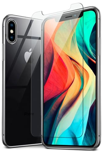 moex 3 in 1 Pack für iPhone X/iPhone XS Hülle mit 2X Panzer Schutzglas Folie, [Aero Case + ShockProtect Glas] Komplettschutz Handyhülle durchsichtig aus Silikon Schutzhülle, Clear