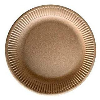 Dart - 50 Assiettes Rondes Kraft Recyclable Ø18CM Naturel