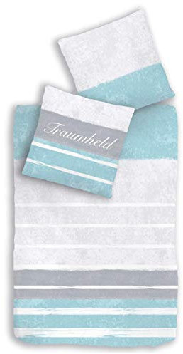 MTOnlinehandel TRAUMHELDEN Bettwäsche 135x200 Biber/Flanell · Bettwäsche-Set 135x200 · 1 Kissenbezug 80x80 + 1 Bettbezug 135x200 cm - 100% Baumwolle · mit Reißverschluss