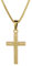trendor Kreuz-Anhänger Gold 585 (14 Kt.) + Goldplattierte Kette Geschenkidee Kinder-Halskette mit Gold-Kreuz für Jungen und Mädchen 75276-38 38 cm