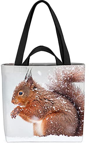 VOID Eichhörnchen Winter Schnee Tasche 33x33x14cm,15l Einkaufs-Beutel Shopper Einkaufs-Tasche Bag