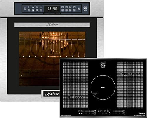 Kaiser Olan Induktions Herd-Set EH 6306 RS+KCT 777 FI La Perle, Einbaubackofen,Edelstahl,79L 15 Fkt. Grill Air fryer Full Touch + Induktionskochfeld 77 cm/Einbau Herd/Autark