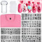 Kalolary 9Pcs Nail Art Stamping Plates Set, Valentine's Day Flower Unicorn High Heel Heart Image Stamp Templates Stamping with Stamper Scraper Storage Bag Manicure Stencils Tools