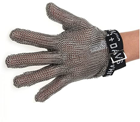 Gants Résistants Aux Coupures Aux Métaux, Cuisine Mandoline en Tranches D'huîtres À Huîtres en Acier Inoxydable Gants De Courrier en Acier Inoxydable, for Les Mains Droites Gauche