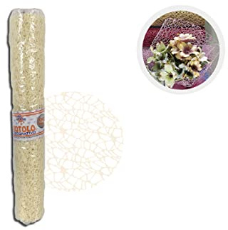 Aurora Store Rotolo A Rete Polycotton Beige Avorio Ecrù 4,5 MT Spider Bobina FIORISTI FIORAI BOMBONIERA Decorazione Regalo Fiori
