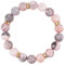 KINBOM Bracelet Perles Naturelles, Bracelets Élastiques Faits à la Main Bracelet Femme Perles Naturelles Bracelet Rose Femme avec 5 Bijoux à Paillettes Dorées, Bracelets en Pierres Naturelles