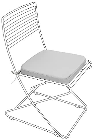 Gardenista Outdoor Resol Palma Stuhlkissen | Dickes Polster mit sicheren Bändern für den Innen- und Außenbereich | Hypoallergen | Bequemes Ersatzsitzkissen für den Garten | Leicht (Grau, 1)