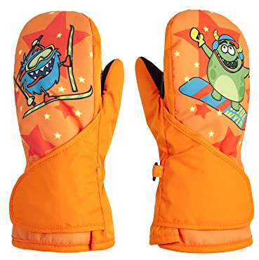 Ziener Unisex – Babys LEMMI Skihandschuhe, new orange, 116