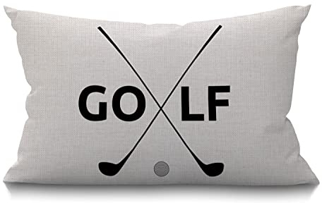 BGBDEIA Golf Cushion Cover Funny Sport Golf Symbol Cotton Linen Decorative Rectangular Throw Pillow Cover Pillowcase for Sofa and Bed Couch 12X20 30 x 50 cm