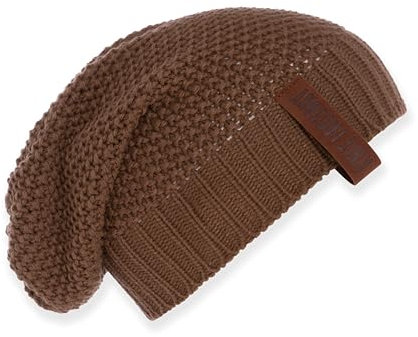 KNIT FACTORY - Coco Mütze - Strickmütze für Damen und Herren - Slouch Beanie - Wintermütze mit Wolle - Hochwertige Qualität - Tobacco