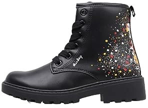 Geox J Casey Girl Ankle Boot, Black/Multicolor, 38 EU