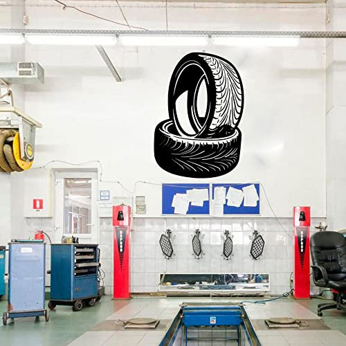 Auto-Reifen-Service-Logo Wand-Aufkleber-Werkstatt-Kunst-Fenster-Tür-Großen Reifen Garage Auto Reparatur-Wand-Aufkleber-Räder Store79x56cm