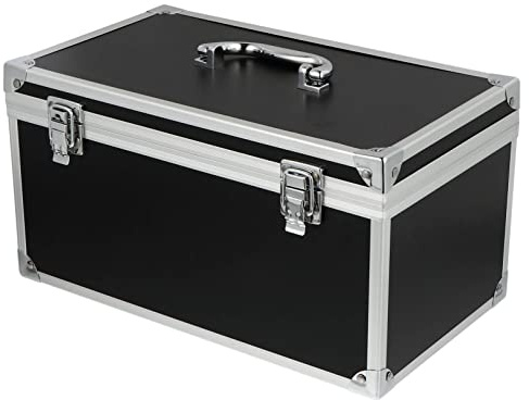Housoutil Aluminium Tool Box Hard Case Portable Parts Box with Foam Inserts Metal Storage for Hand Tools Small Parts and Accessories Non-Slip Handle 11.81 X 6.69 X 6.30 in