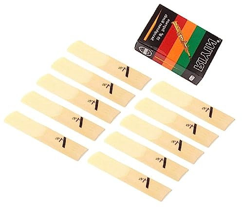 10Pcs Bb Sopransaxophon Blätter Härte Stärke 1.5/2/2.5/3/3.5/4 Saxophon Reed Instrument Zubehör Hochfeste Blatt Saxophon Blätter Saxophon Blätter Sopran Saxophon Blätter