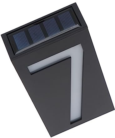 DOITOOL 7 Light up House Numbers House Hotel Door Plaque Solar House Number Sign Solar Door Plate Light up Address Sign Solar Doorplate Numbler Solar Lamp Led Solar Light