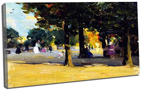 Clarence Gagnon Leinwand Wandkunst Bilder Drucke für Wohnzimmer Schlafzimmer Kunst Büro Küche Kinderzimmer Home Decor Bereit zum Aufhängen《Gärten》(Gerahmt,(40x60cm) 16x24inch)