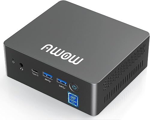 AWOW Mini PC Intel Celeron N4120 8GB DDR4 256GB SSD, Mini Desktop Computer Support Triple Display 4K @ 60Hz, WiFi, HDMI, Gigabit Ethernet, AK41 Micro Small Computer