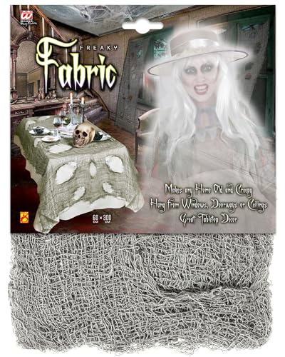 W WIDMANN MILANO Party Fashion - Horror Deko Stoff 60 x 300 cm | Tischdecke, Dekoration für Horror, Halloween und Mottoparty