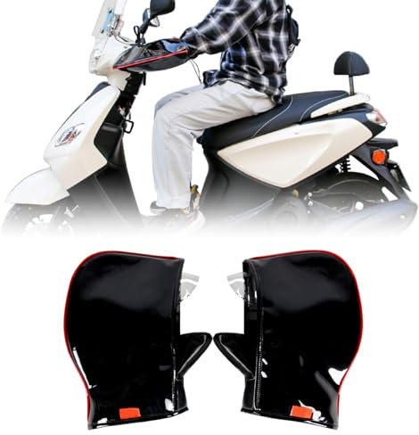 Shkalacar Manchons de Guidon de Moto, Mitaines de Guidon de Moto d'hiver Coupe-Vent imperméables Gants Chauffants de Guidon de vélo pour Hommes Femmes