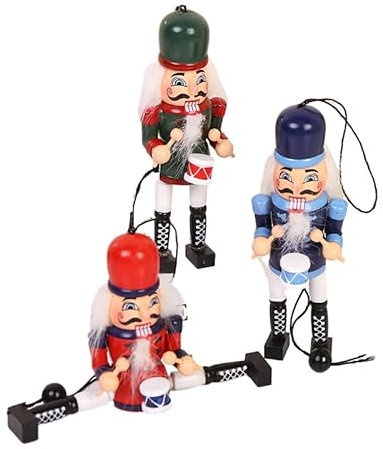 Qxiao 1 x Nussknacker-Puppe, Soldat, 13 cm, Weihnachtsdekoration, mit Cartoon-Band-Soldaten, ideale Heimdekoration und Neujahrsgeschenk (zufällig)