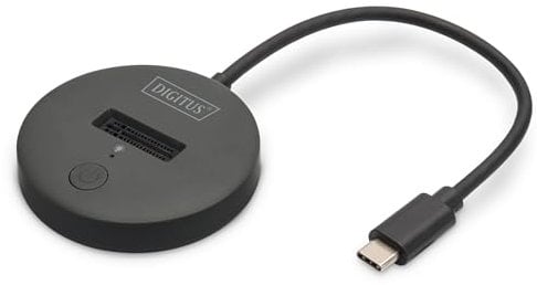 DIGITUS M.2 NVMe/SATA USB-C Docking Station - USB 3.2 Gen2 - 10 Gbit/s - M.2 Formate 2242, 2260, 2280 & 22110 - max. Kapazität 4TB - für PC, Notebook, Spielekonsolen - Hotswap - Plug & Play - Schwarz