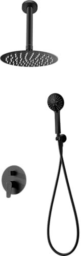 IMEX GPBR046/NG BRUSELAS Conjunto de Ducha Empotrado Monomando Negro Mate
