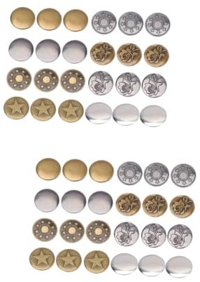 Lurrose 160sätze Metall Jeansknopf Teiliges Mit Stabilen Druckknöpfen Für Hosen Jacken Shorts Und Mehr Für Einfaches Anbringen Ohne Nähen Robuste Metallbasis Kein Werkzeug