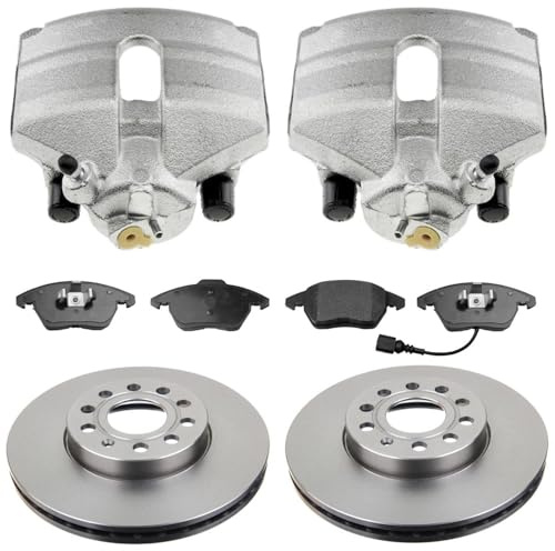 2x Bremssattel 2x Bremsscheibe Bremsbelagsatz Vorderachse links rechts