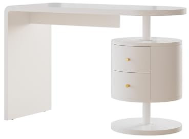 Vicco Bureau Lara, Blanc Haute Brillance, 120 x 50 cm avec 2 tiroirs