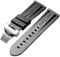 24-mm-Gummi-Uhrenarmband passend for Panerai PAM-Armband, schwarzer Silikongürtel, Faltschließe, Faltschließe, mit Logo, Herrenuhr-Zubehör(Color:Black-Silver)