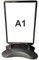 Kundenstopper Werbeaufsteller A1 wetterfest outdoor schwarz rollbar