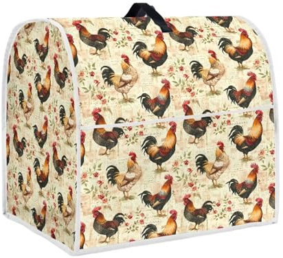 chaqlin Farm Chicken Stand Mixer Dust-Proof Cover for Kitchen Aid Mixer, 2 Pockets for Kitchen Appliance Accessories,Water-Resistant Stand Mixer Cover,Universal Fit Coffee Maker Blender Juicer