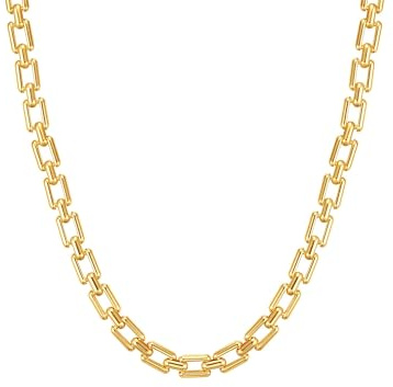 Lulu & Jane Damen Kette Metall-Legierung gelbgold | gelbvergoldet 14 Karat, Gliederkette, Knebelverschluss