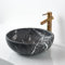 NATURFLAIR Badkeramik Waschtische Becken Aufsatzwaschbecken Waschschüssel Waschtisch FCH7037 Rund 410 * 150mm Handmade Waschschalen Schwarz-weißes Wurzelmarmormuster