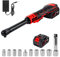 cimsfcor 3/8 Extended Cordless Ratchet Wrench, 80N.m 320RPM Cordless Right Angle Impact Wrench 8 Sockets, 6'' Extended Neck, with 2.0Ah Battery and Charger and 3 Extension Bar