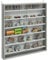HOMCOM Vitrina de Pared de 7 Niveles, Vitrina con 6 estantes Ajustables, Puertas de Cristal para Adornos de Oficina en casa 83x80cm, Efecto Madera Grafito
