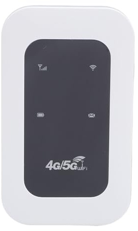 Cuifati 4G 5G WiFi Mobile Hotspot Dispositivo, Rete Veloce da 300 Mbps, Collegare Fino a 10 Dispositivi, Una Batteria Integrata da 2100 mAh, Utilizzare Type-C, Inserire Una Scheda SIM