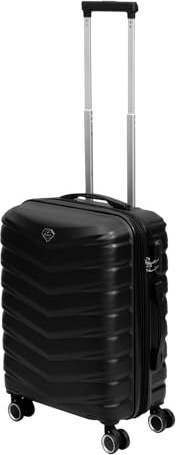 UNIQUE HOME LIVING Suitcase 20-Inch Carry On Suitcase Hand Luggage, Hard Shell ABS Expandable Travel Luggage with 8 Spinner Wheels, Lightweight Durable Cabin Bag Trolley with Lock, Denver - Black