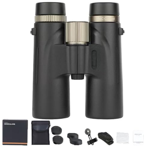 Hd Fernglas 12x42, Wasserdichtes Hochleistungsfernglas, Feldstecher Ferngläser, Mit Nachtsicht Bei Schlechten Lichtverhältnissen, Perfekt für Vogelbeobachtung,Reisen,Sternbeobachtung,Jagd (Schwarz)