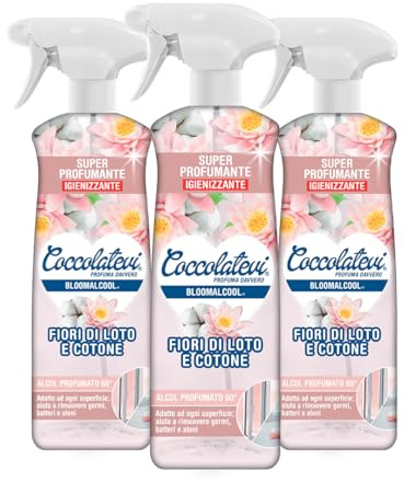 COCCOLATEVI Bloomalcool 60° (750 ml (Confezione da 3), Fiori di Loto e Cotone)