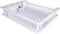 Usave Large Plastic Dish Drainer Plate Cutlery Rack Cup Glass Plate Rack with Drip Tray (White)