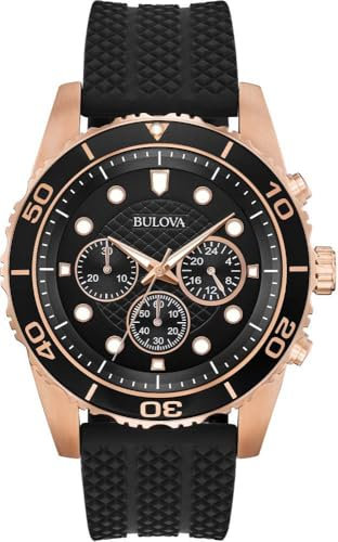 Bulova Men's Analogue Quartz Watch with Rubber Strap 98A192