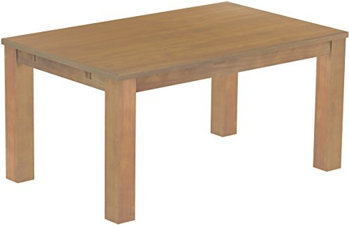 Esstisch Rio Classico 160x100 cm Eiche Natur Holz Pinie Massivholz Esszimmertisch Echtholz ausziehbar vorgerichtet für Ansteckplatten Brasilmöbel