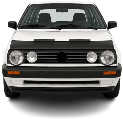 OMAC Haubenbra Halb für VW Golf 1983-1991 Vinyl Schwarz | Steinschlagschutz, fahrzeugspezifisches Design, Car Bonnet Bra